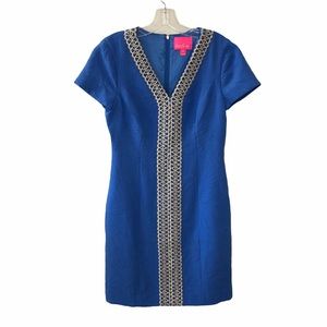 Lilly Pulitzer Blue Gold Cocktail Dress 4
